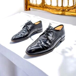 Black sz 10.5 Patent Leather Oxford Shoes By Pronto Uomo Firenze